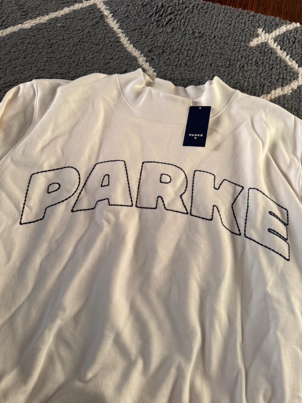 Parke x Target Cream Mockneck Sweatshirt L/XL - NWT - Picture 7 of 11
